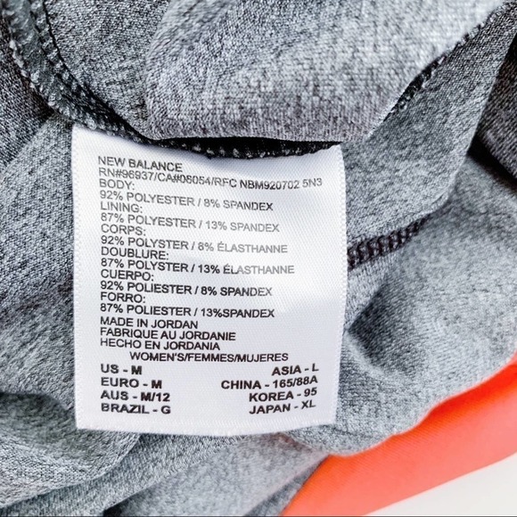 New Balance • Quick Dry Racer Back Workout Tank Top in Grey/Orange, Size Medium - Picture 10 of 11